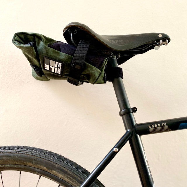 INSIDE LINE EQUIPMENT Adventure Bike Seat Bag - Forest Waxed Canvas