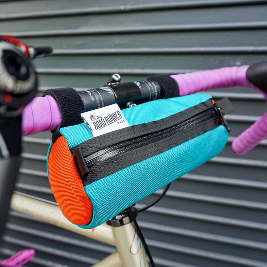 ROAD RUNNER - Burrito Handlebar Bag - Teal/Orange Cordura