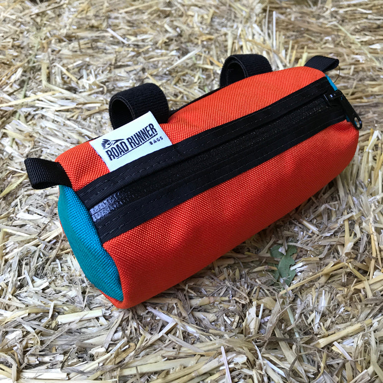 ROAD RUNNER - Burrito Handlebar Bag - Orange/Teal Cordura